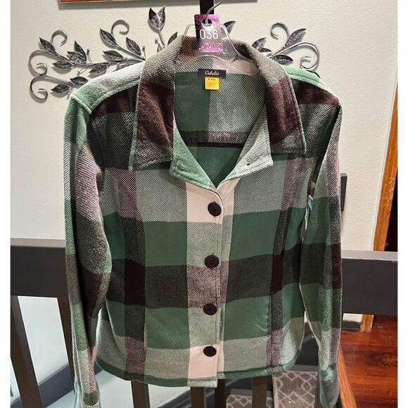 Brand New Cabala’s Green Plaid Button-Up Jacket Medium #MC036 - Picture 1 of 6